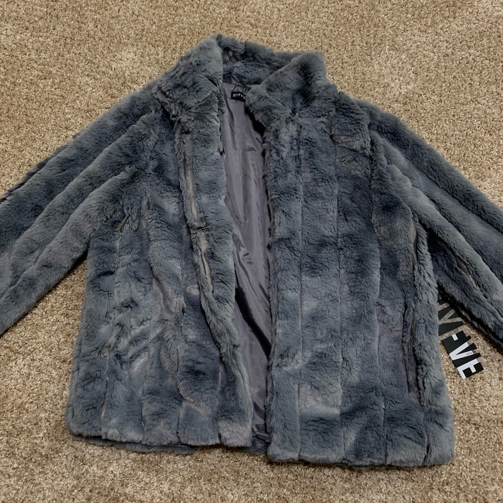 Textured Faux fur jacket